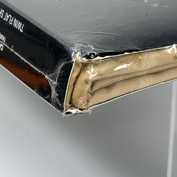 Ralph Lauren Twin Flat Sheet Tan Avery Cafe Floral Paisley Cotton 200 Thread - Picture 5 of 5